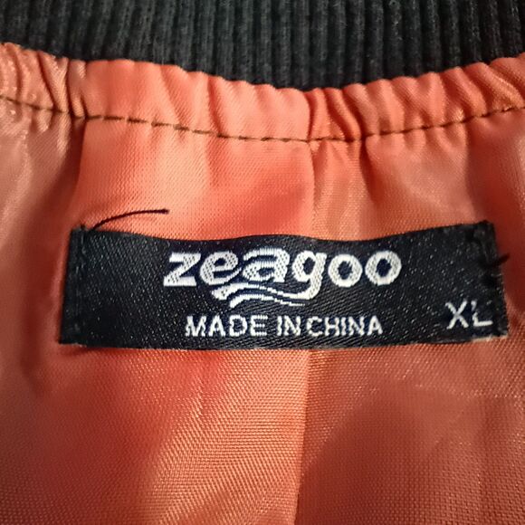 Zeagoo Lightweigh Satiny Bomber Jacket Olive Green Windbreaker Women's XL - Picture 5 of 8